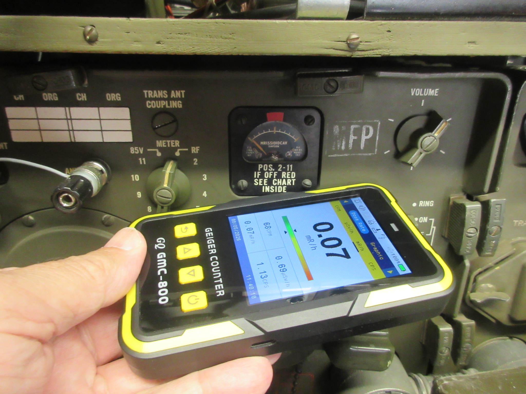 Radioactivity from my RT-68 radio meter face