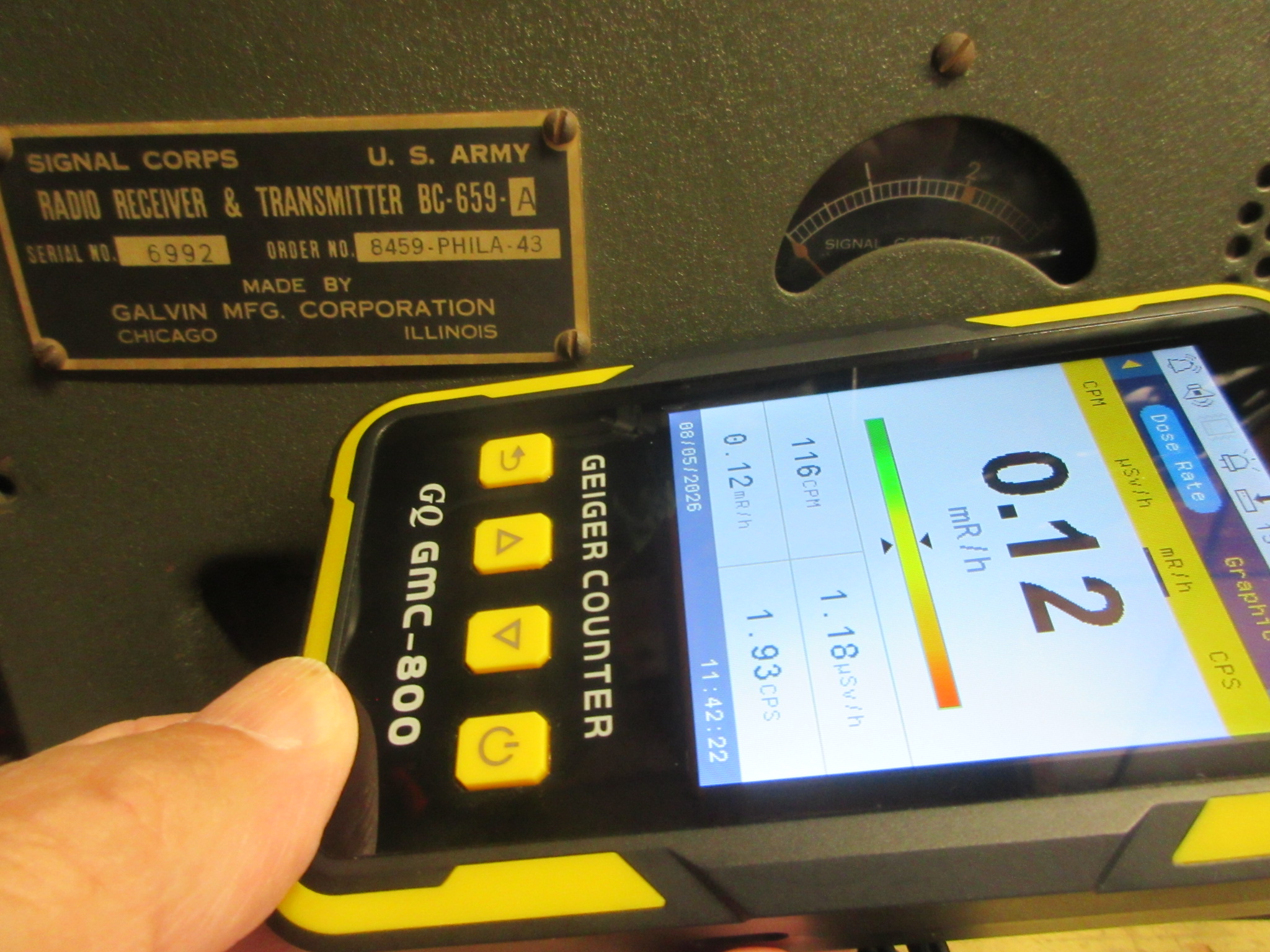 Radioactivity from my BC-659 radio meter face